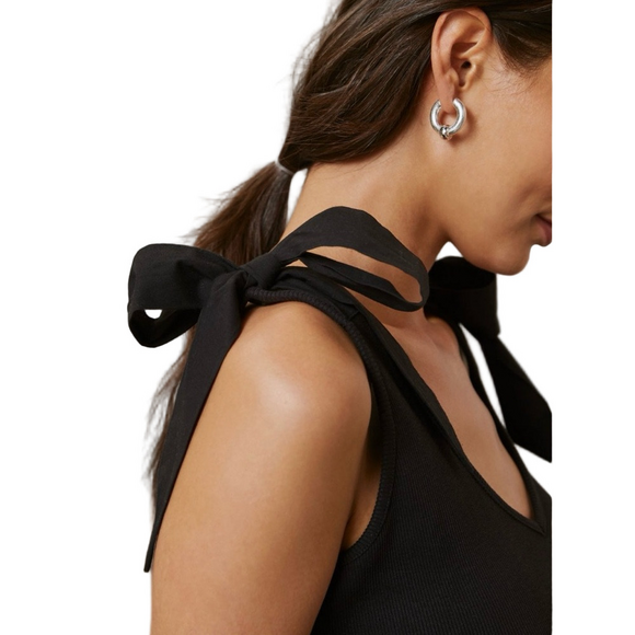 Anthropologie Maeve Rafaela Bow-Tie Tank, Charcoal Grey, Size Medium - Picture 2 of 9